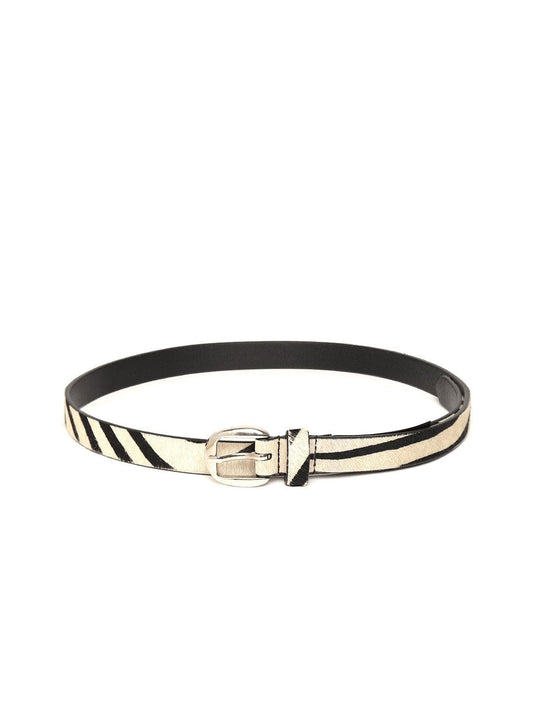 Women's Zebra Hari-On Slim Leather Belt