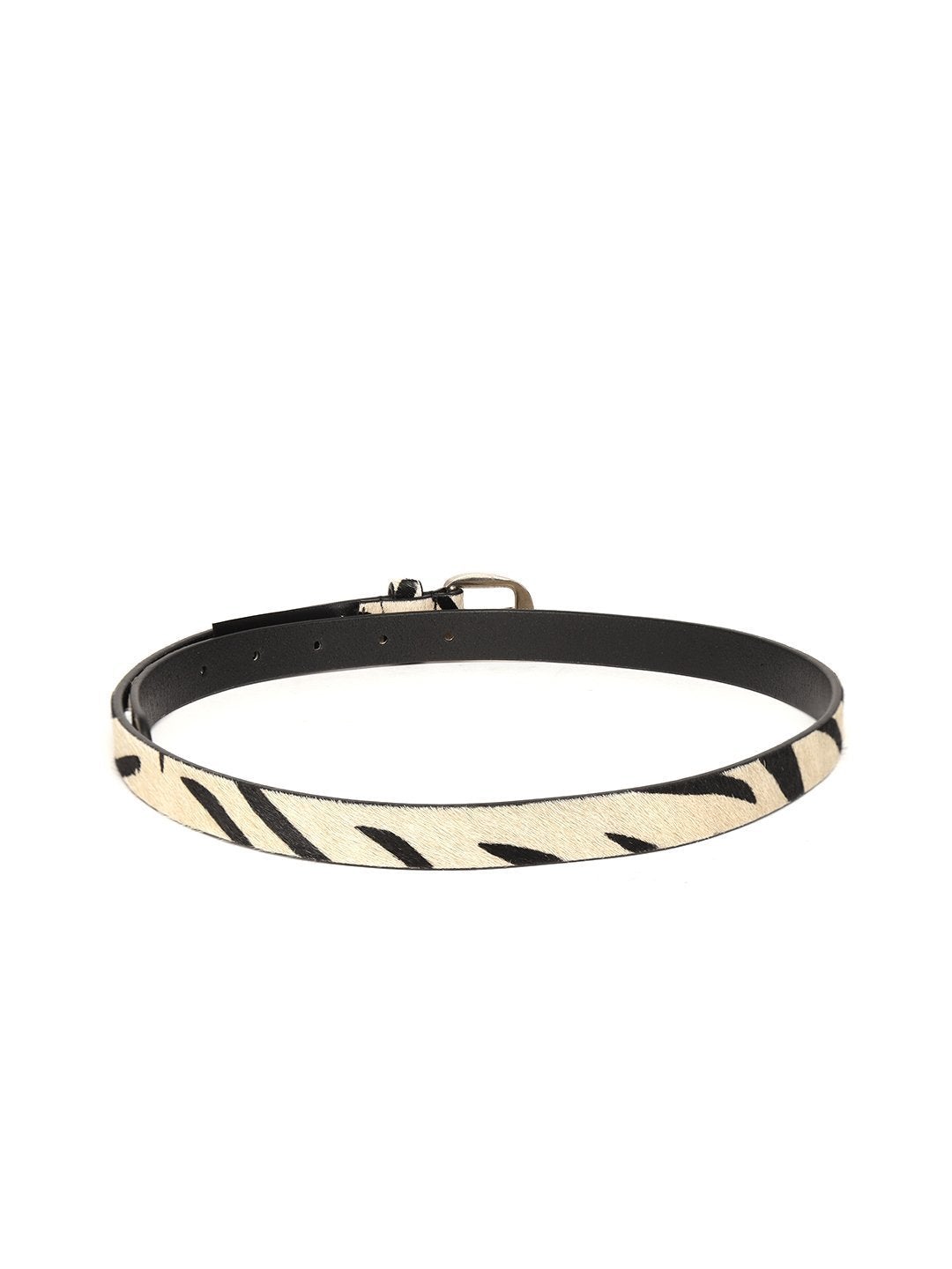 Women's Zebra Hari-On Slim Leather Belt