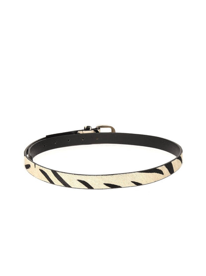 Women's Zebra Hari-On Slim Leather Belt
