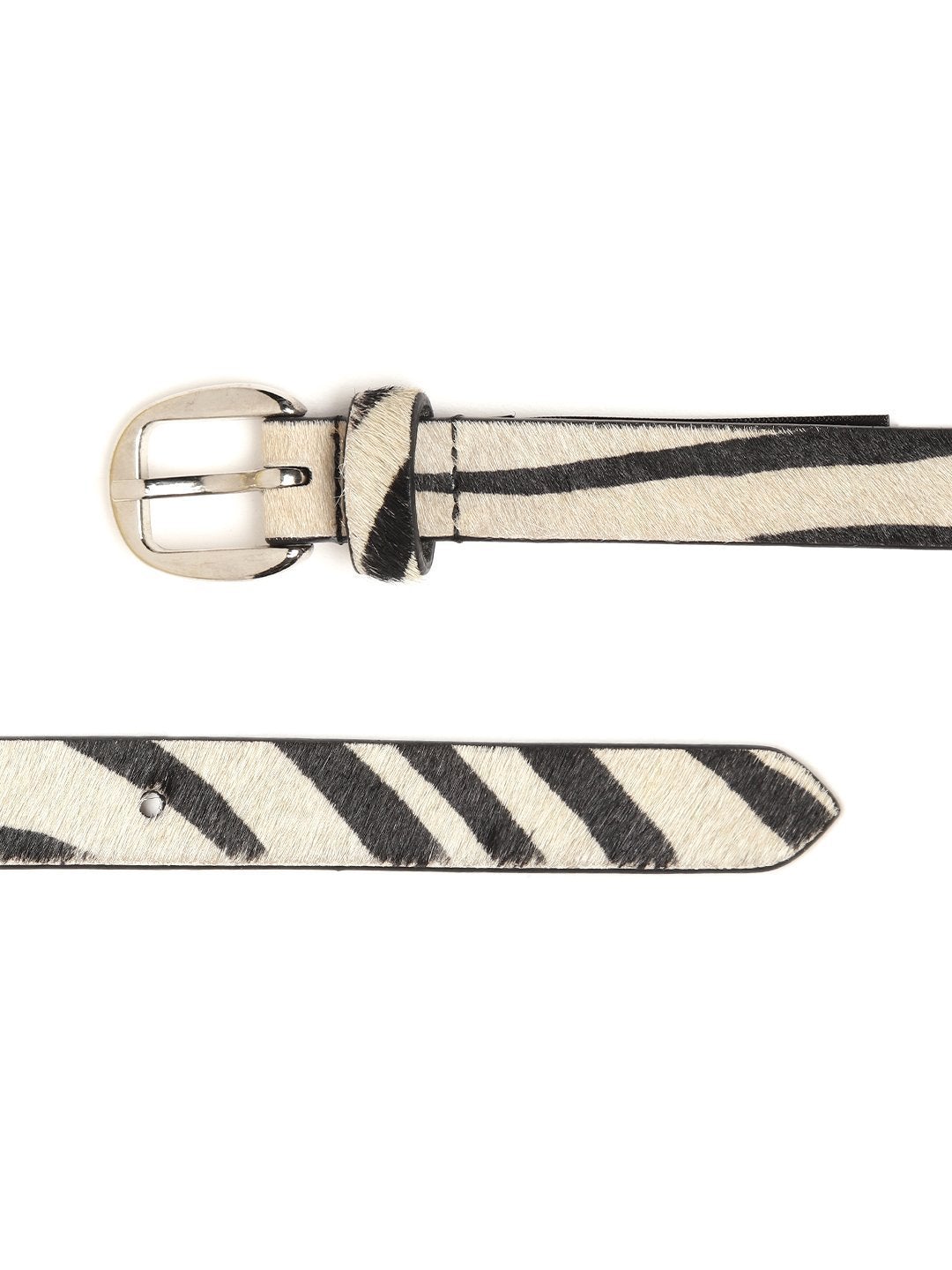 Women's Zebra Hari-On Slim Leather Belt