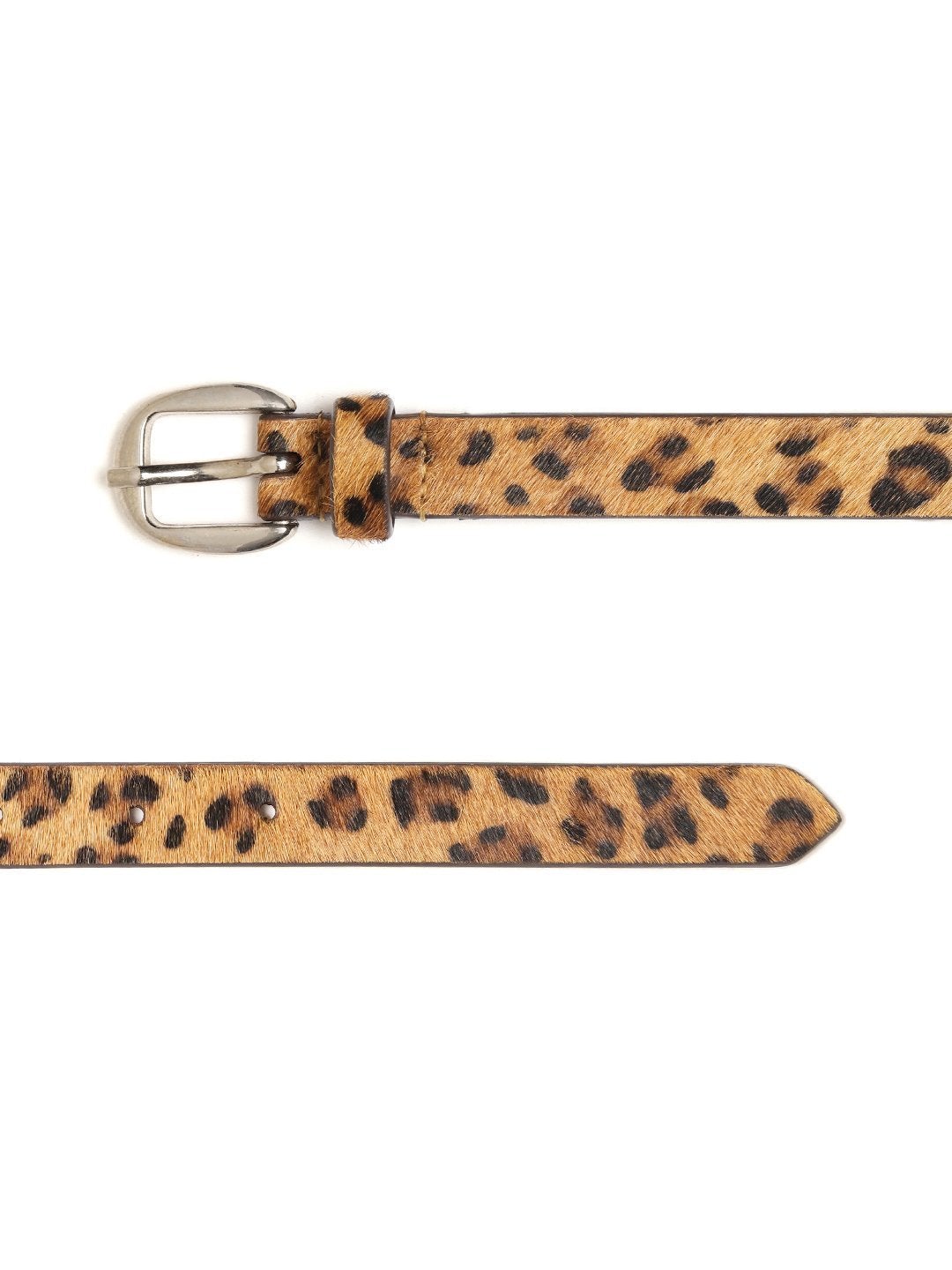 Women's Leopard Hari-On Slim Leather Belt