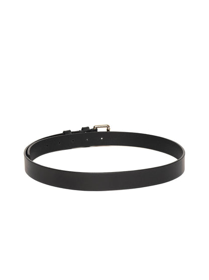 Women's Black Double Loop Leather Belt