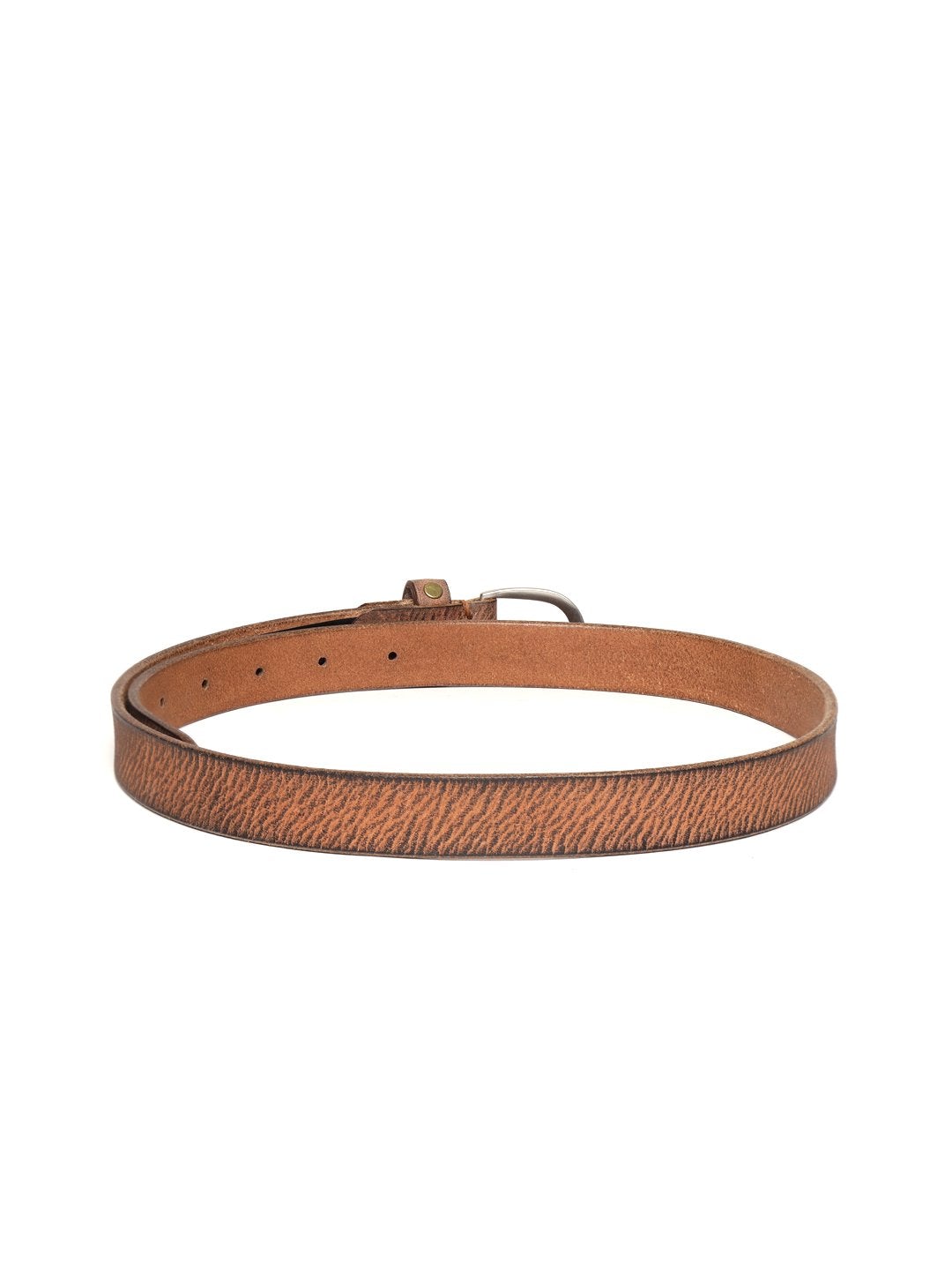 Women's Brown Leather Diamante Studded Belt