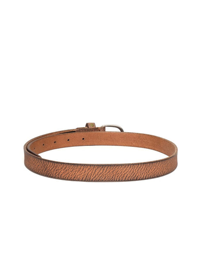 Women's Brown Leather Diamante Studded Belt
