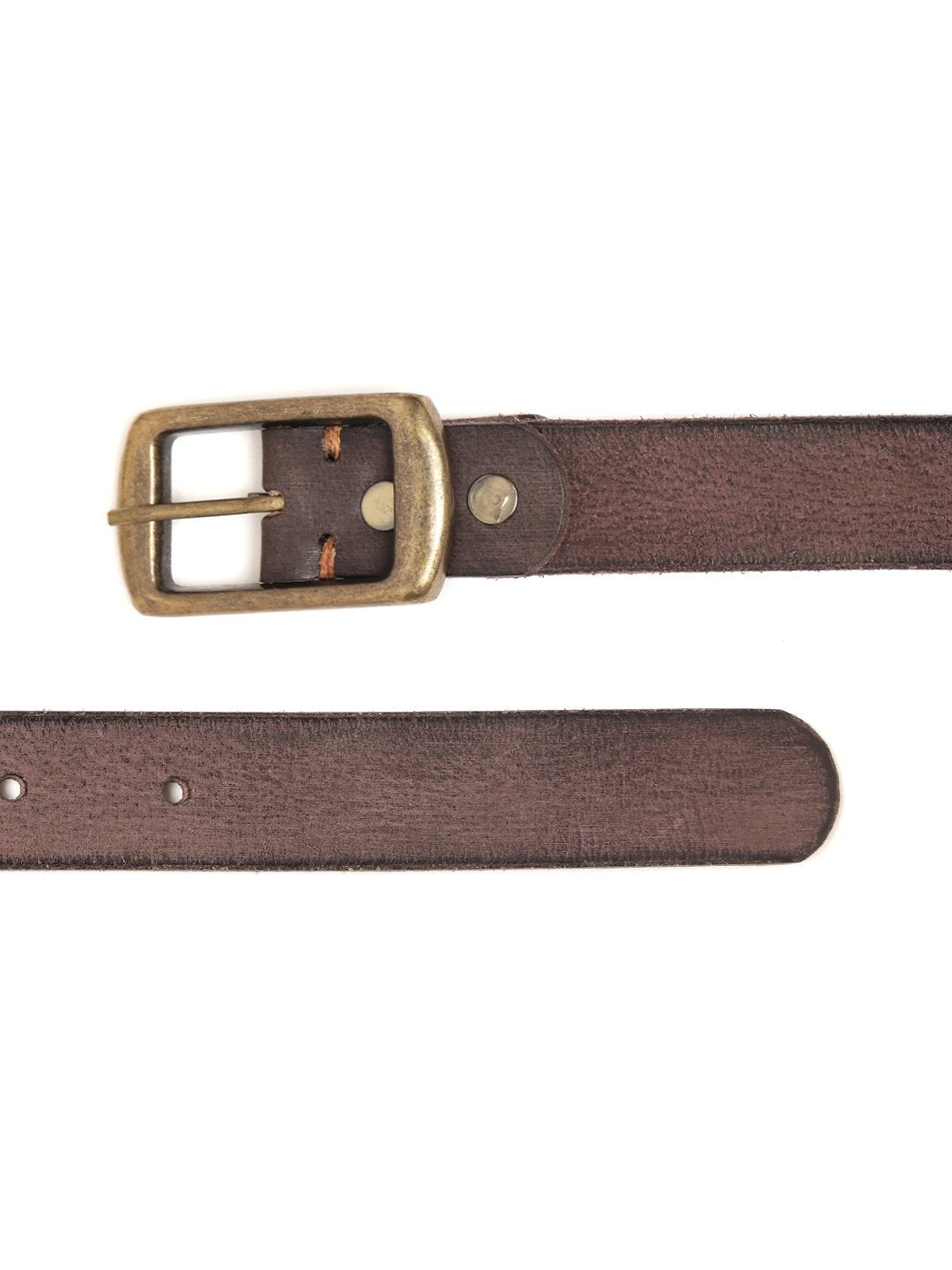 Women's Brown Leather Star Studded Belt