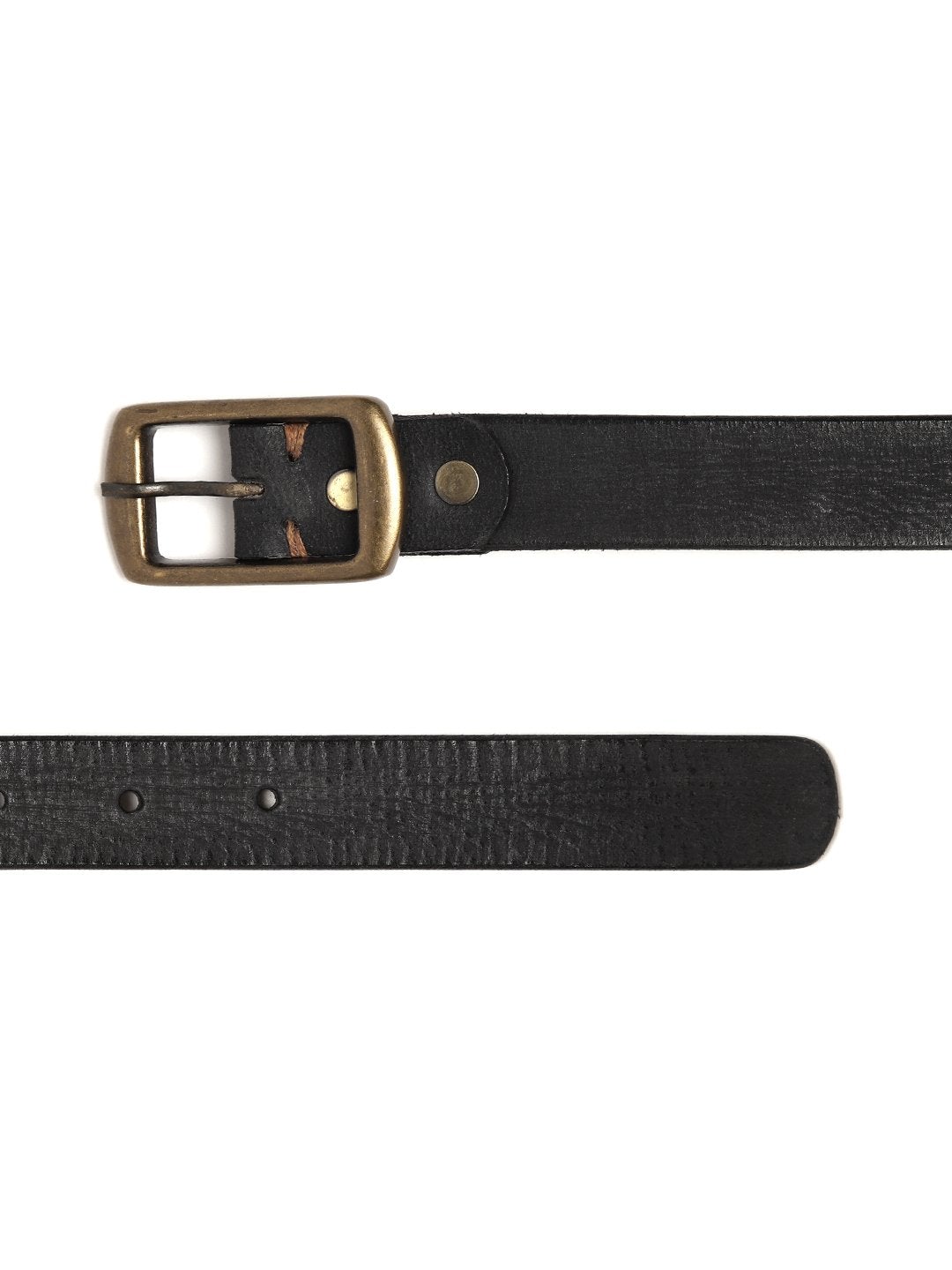 Women's Black Leather Star Studded Belt