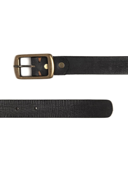 Women's Black Leather Star Studded Belt
