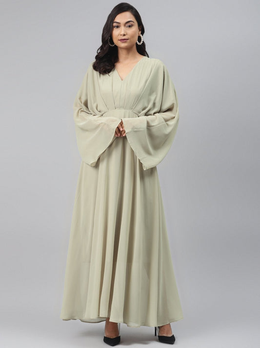 Women's Olive Kimono Maxi Dress