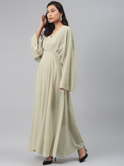Women's Olive Kimono Maxi Dress