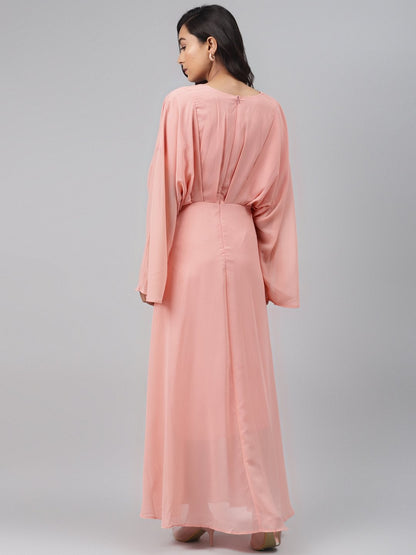 Women's Pink Kimono Maxi Dress