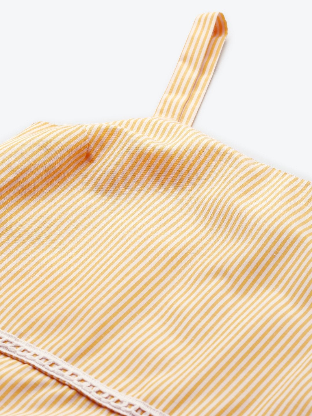 Women's Yellow Stripes Strappy Maxi Dress
