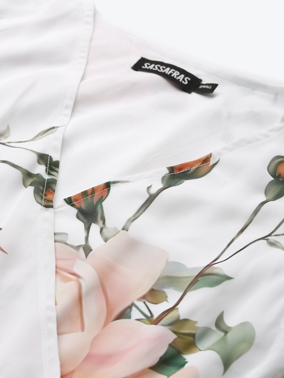 Women's White Floral Pleated Midi Dress