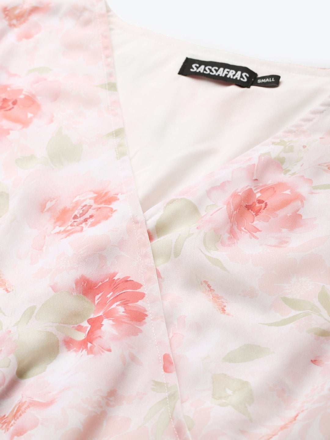 Women's Light Pink Floral Pleated Midi Dress