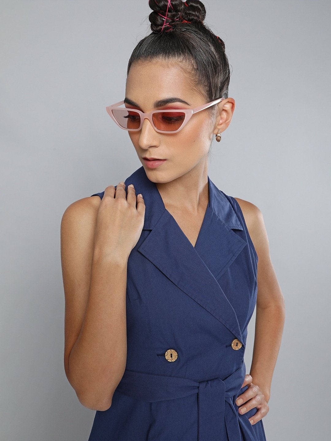 Women's Navy Belted Blazer Mini Dress