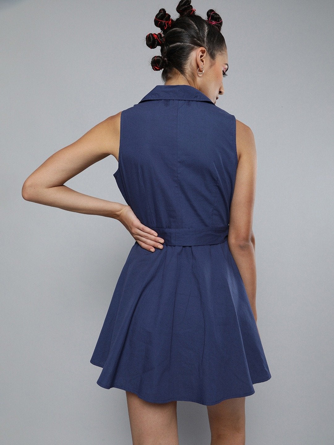 Women's Navy Belted Blazer Mini Dress