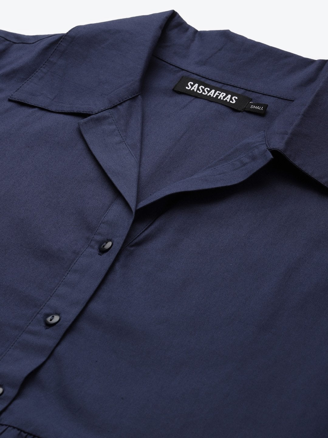 Women's Navy Tiered Shirt Dress