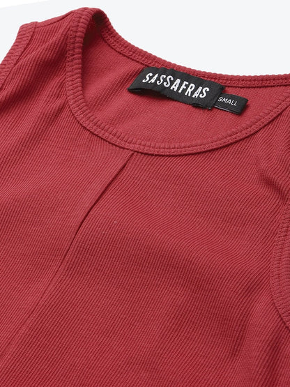 Women's Red Box Back Bodycon Midi Dress