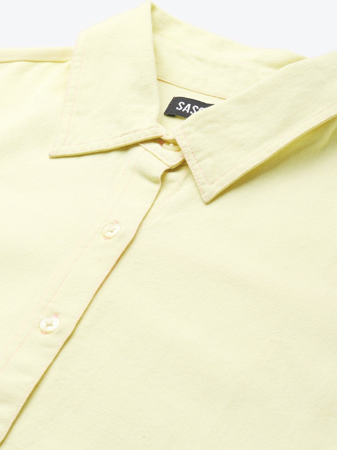 Women's Yellow Belted Shirt Dress