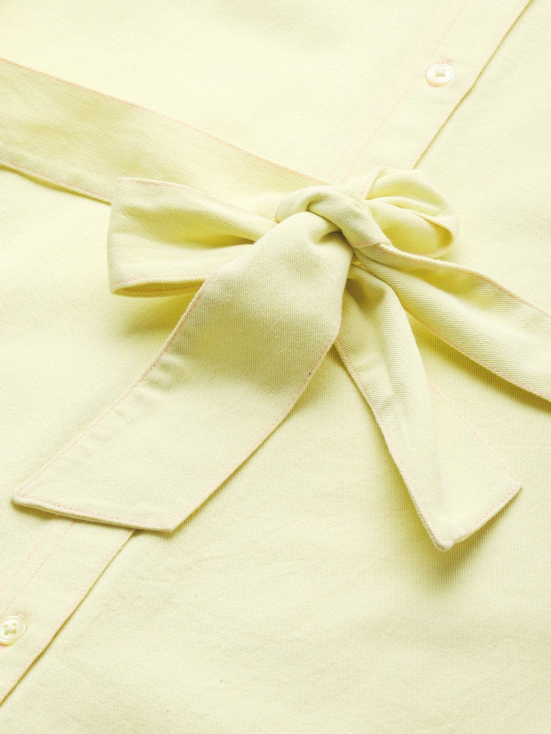 Women's Yellow Belted Shirt Dress