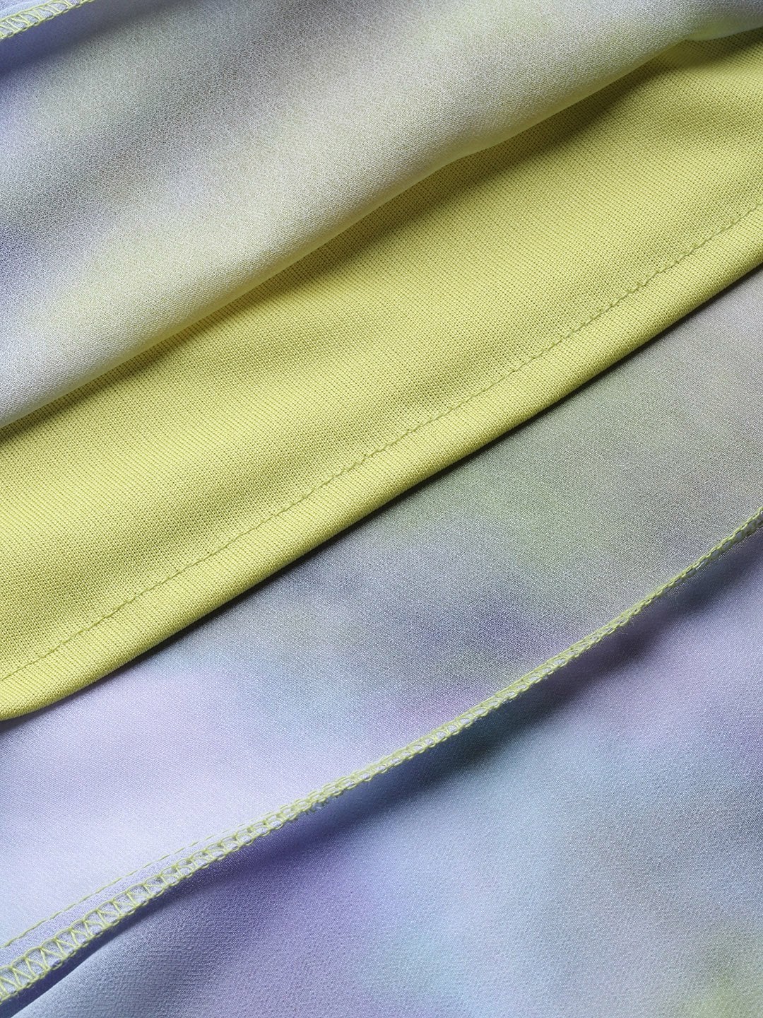 Women's Yellow & Purple Tie-Dye Print Strappy Maxi