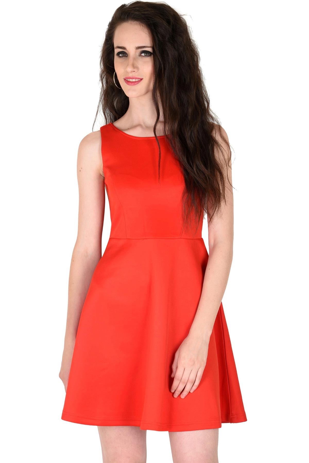 Women's Scuba Red Skater Dress