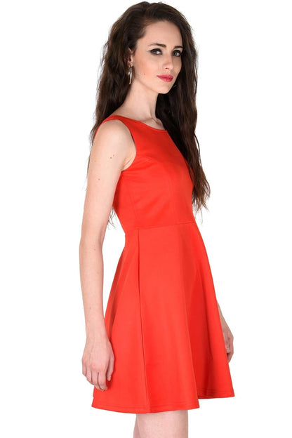 Women's Scuba Red Skater Dress