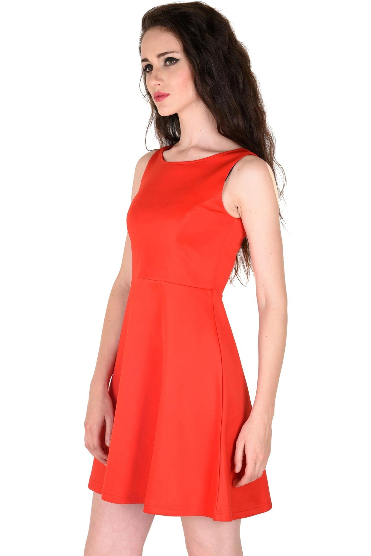 Women's Scuba Red Skater Dress