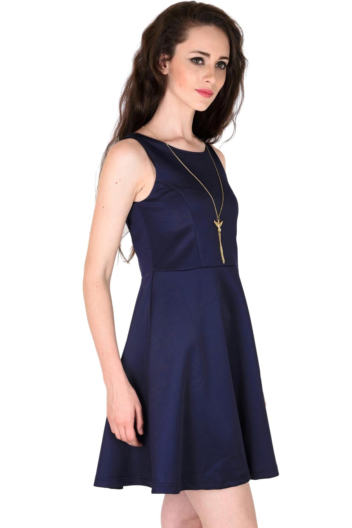 Women's Scuba Navy Skater Dress