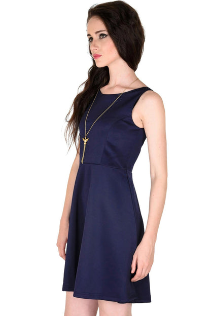 Women's Scuba Navy Skater Dress
