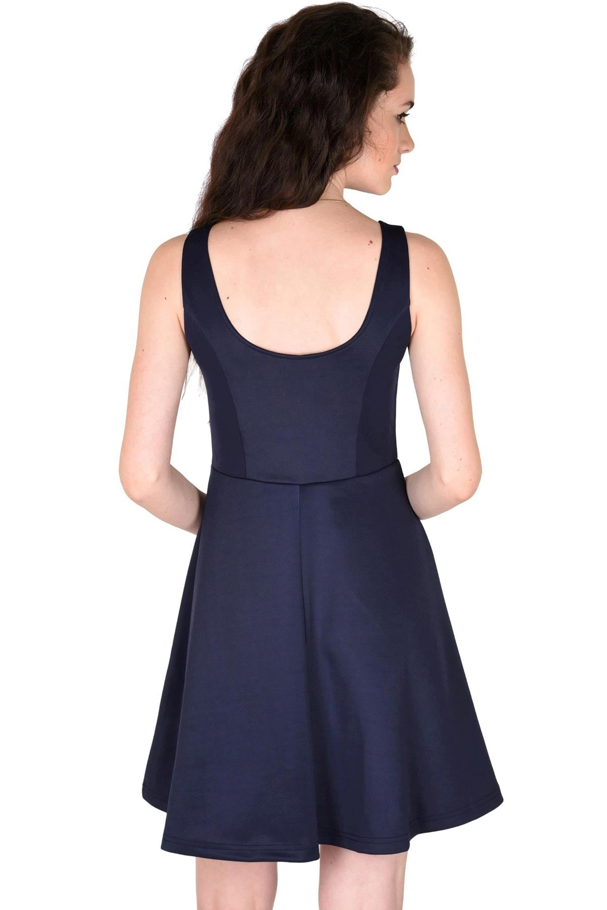 Women's Scuba Navy Skater Dress