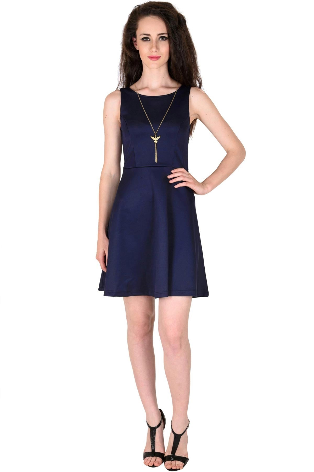 Women's Scuba Navy Skater Dress