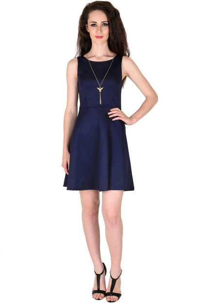 Women's Scuba Navy Skater Dress