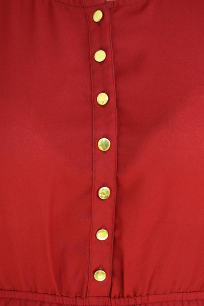 Women's Maroon Belted Maxi Dress