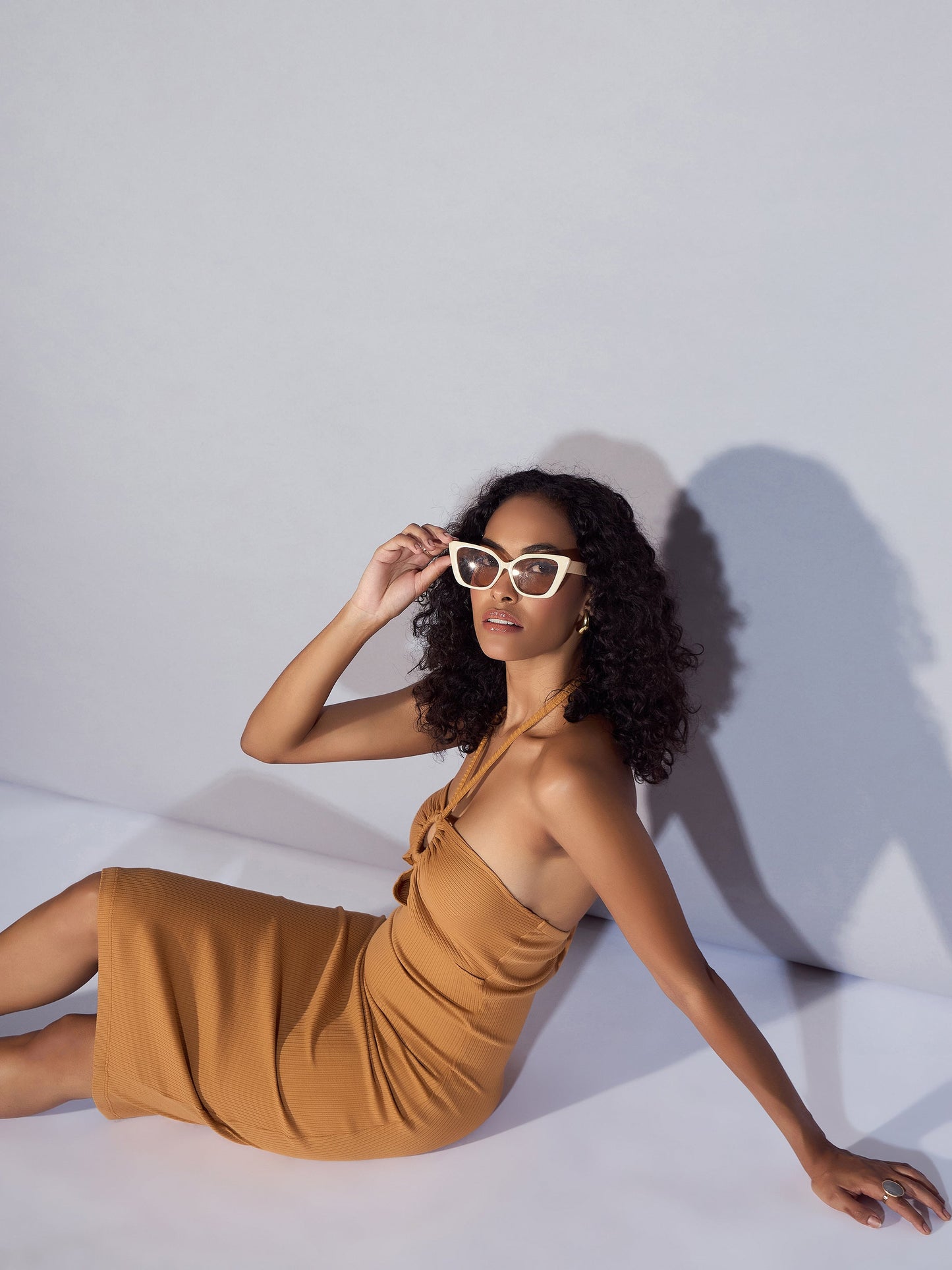 Women's Brown Rib Dress