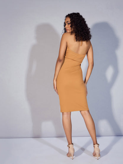 Women's Brown Rib Dress