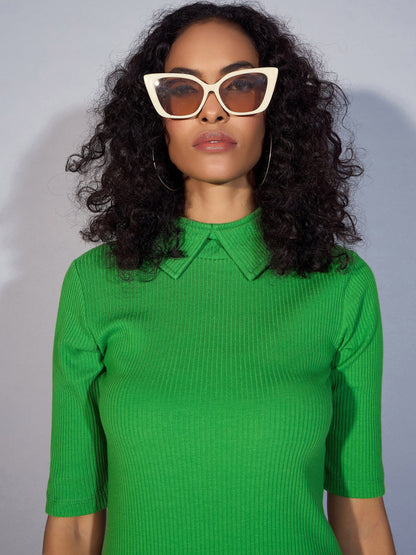 Women's Green Rib Dress