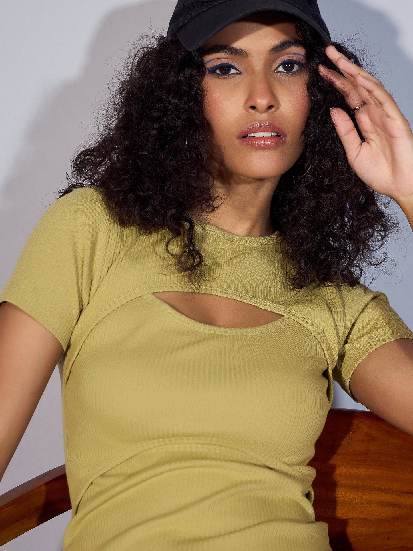 Women's Khaki Rib Dress