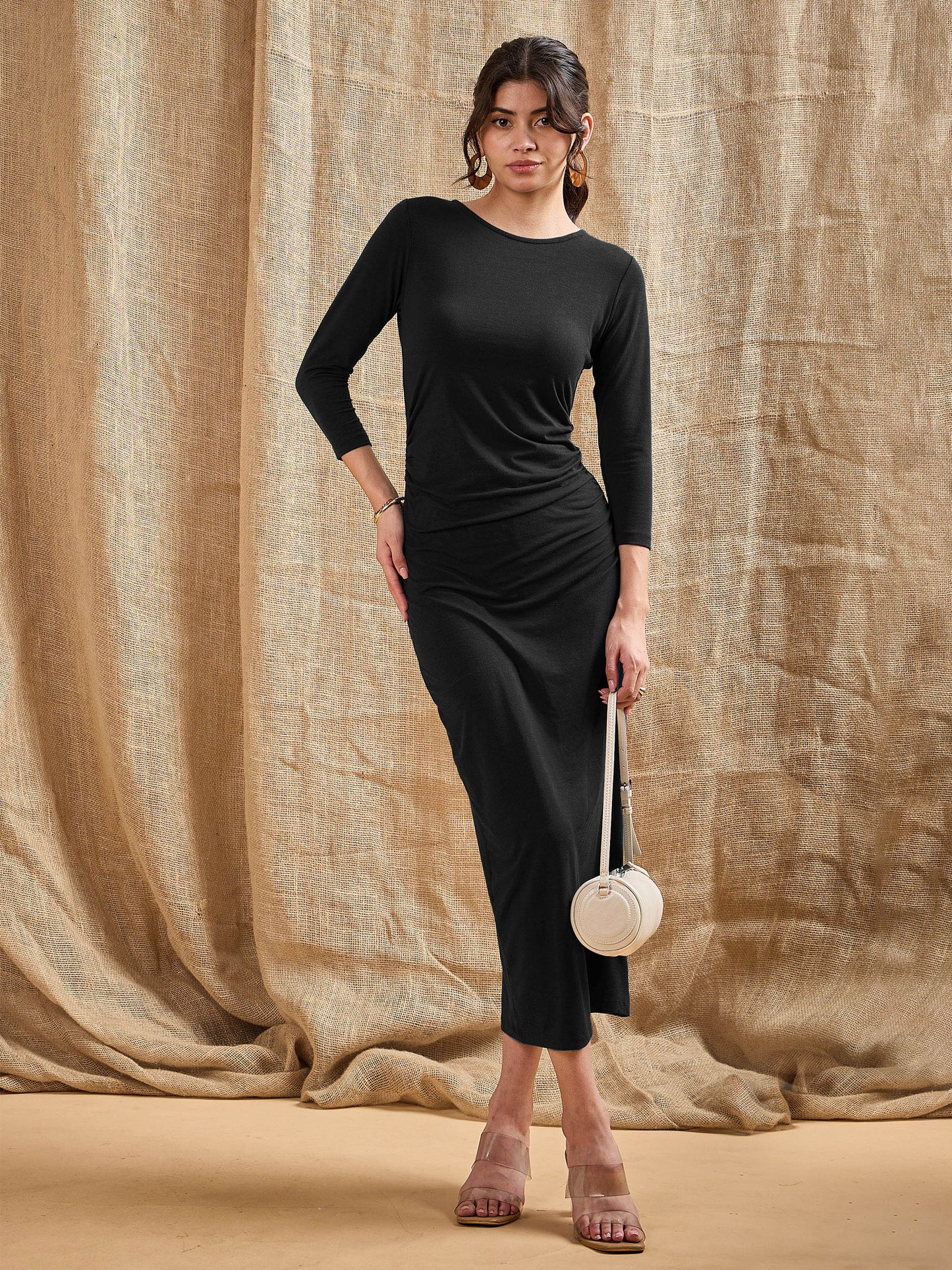 Women's Black Solid Dress