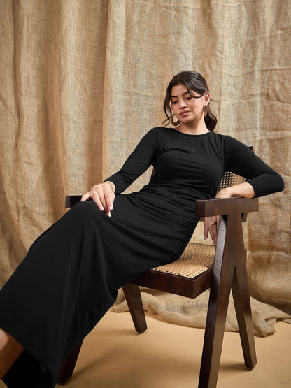 Women's Black Solid Dress