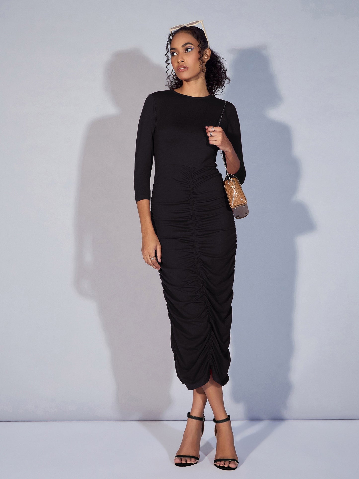 Women's Black Solid Dress