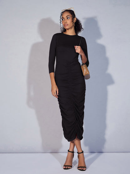 Women's Black Solid Dress