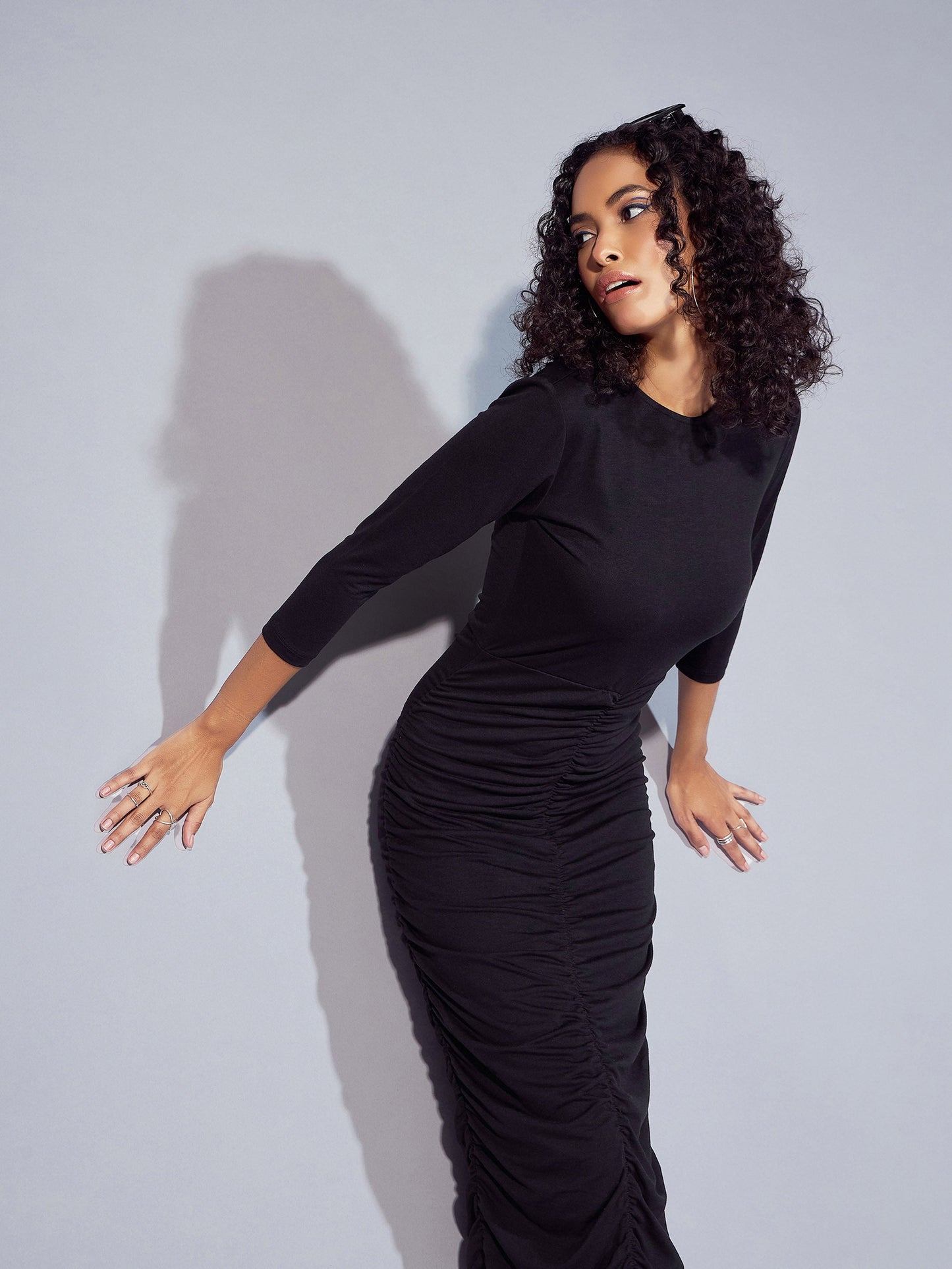 Women's Black Solid Dress