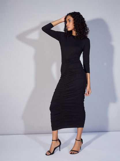 Women's Black Solid Dress