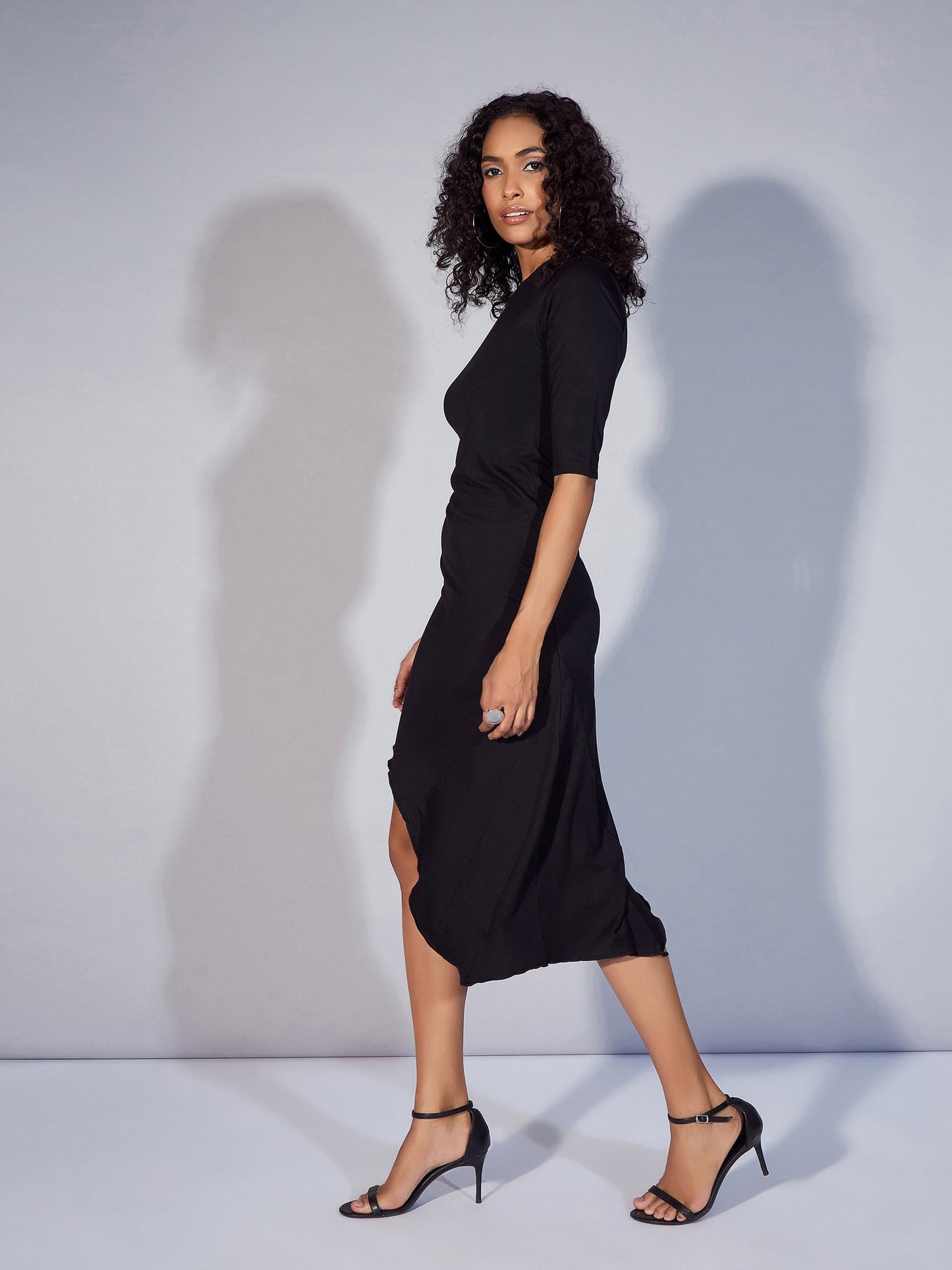 Women's Black Solid Dress