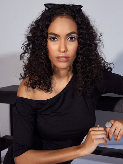 Women's Black Solid Dress