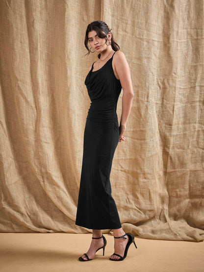 Women's Black Solid Dress
