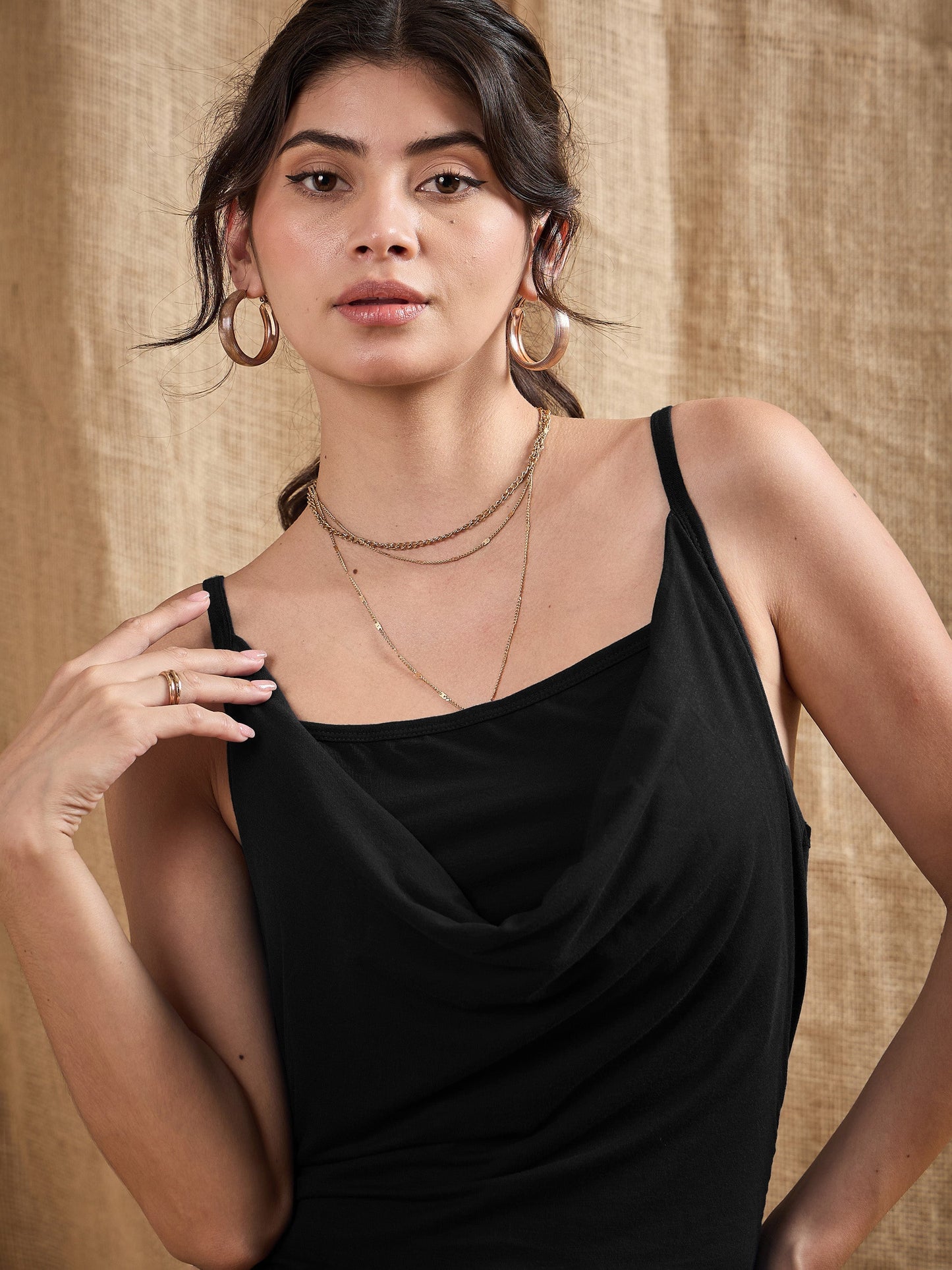 Women's Black Solid Dress