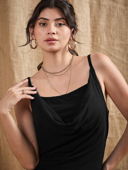 Women's Black Solid Dress