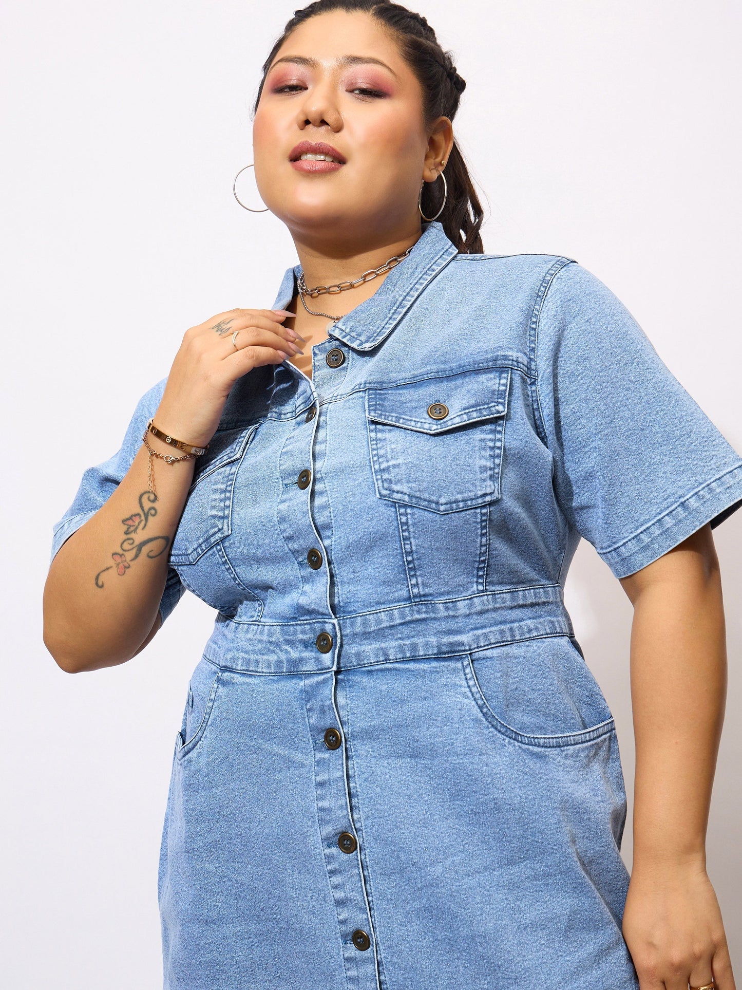 Women's Navy Blue Denim Dress