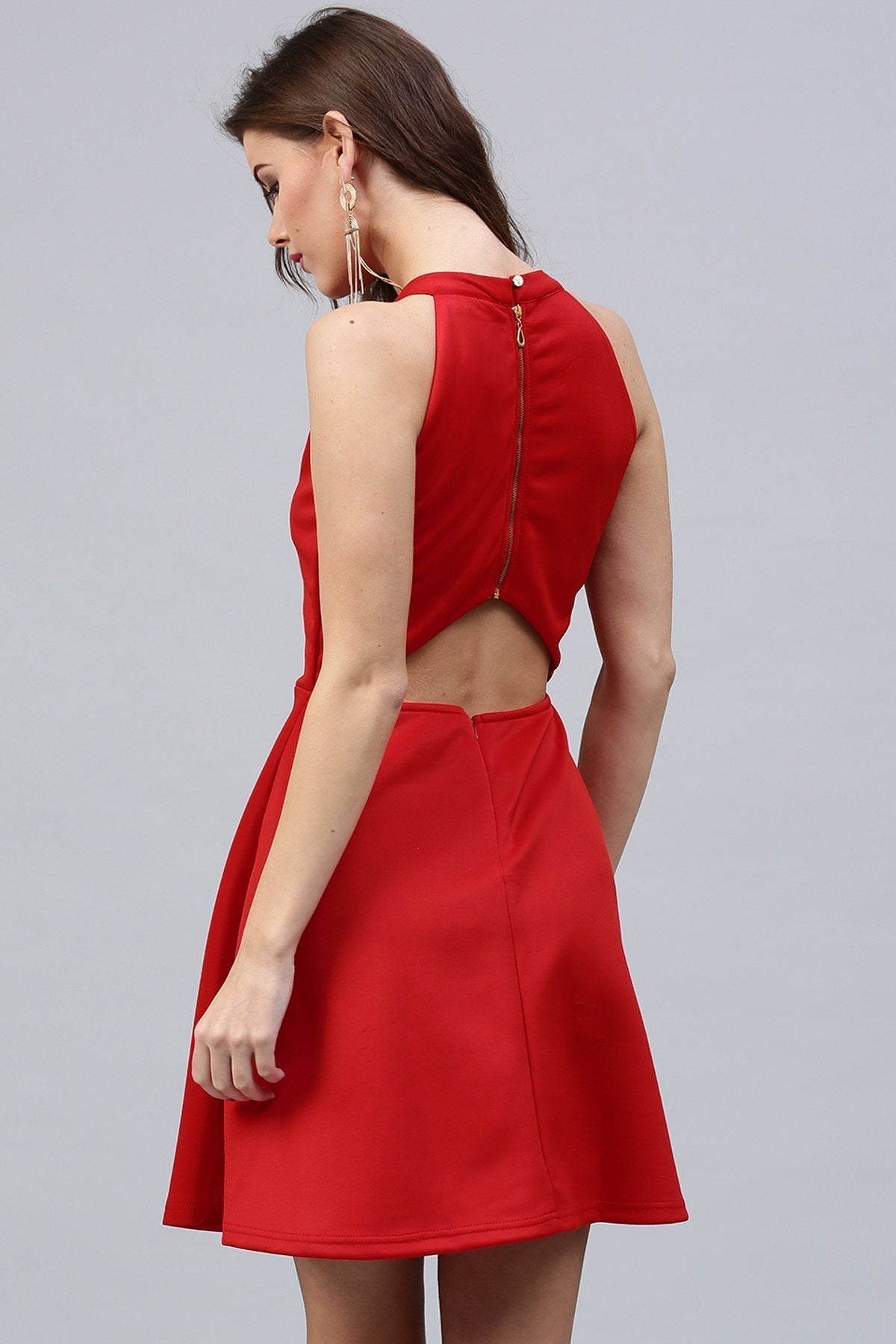 Women's Red Scuba Skater Dress